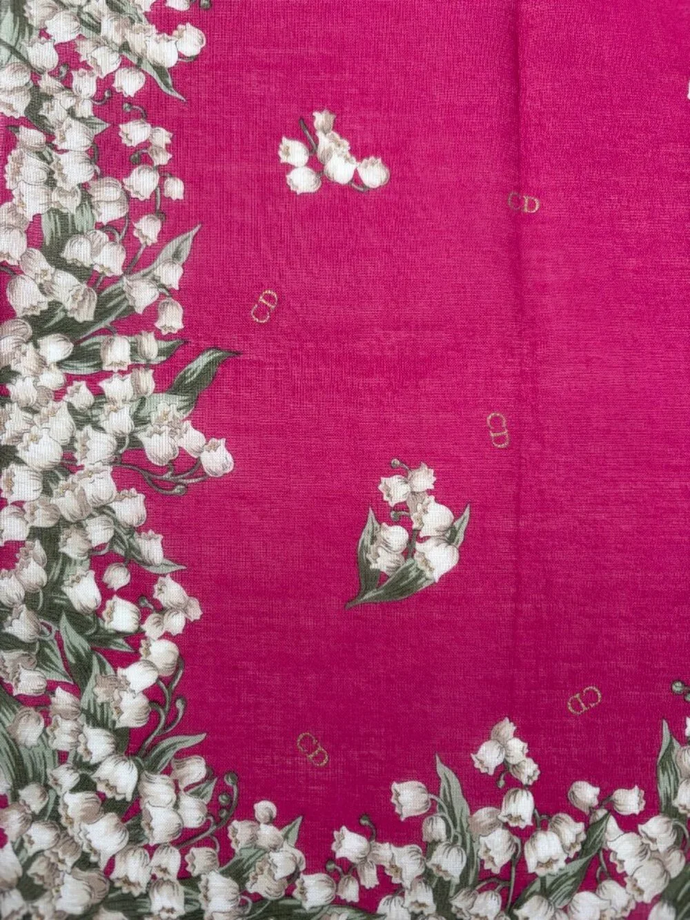 Vintage Christian Dior Lily of the Valley Cotton Scarf